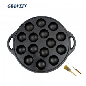 Bakeware Takoyaki Pan 15 Holes Cast Iron Muffin Pan