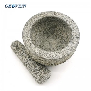 Granite Mortar and Pestle Set with silicone Lid