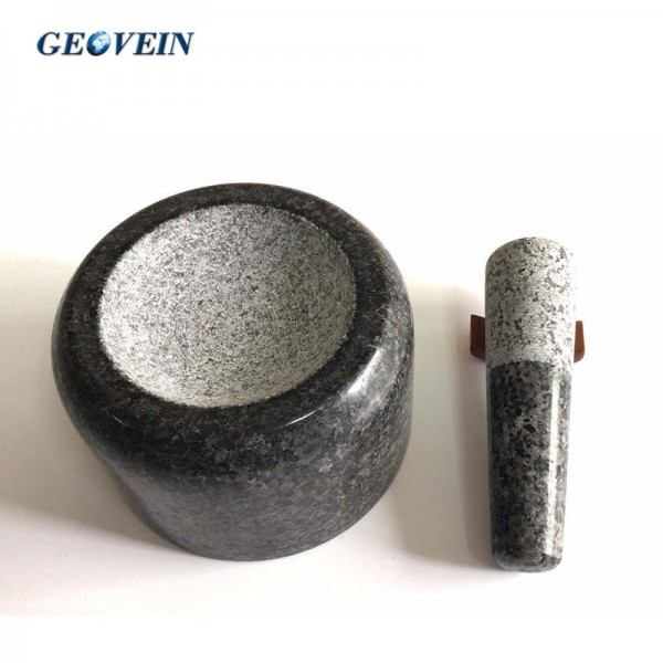 Mortar and Pestle,100% Natural Granite with polished For Grinding Spice and Making Sauces