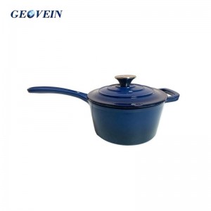 Best selling enameled cast iron round saucepan with long handle