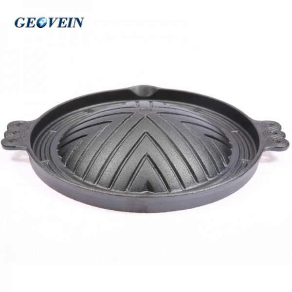 Round Cast Iron Camping BBQ Malaysia Griddle Plate