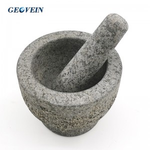 Granite Mortar and Pestle Set with silicone Lid