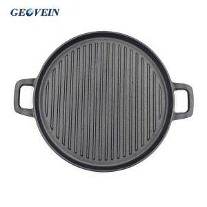round cast iron grill plate With Dual Loop Handles