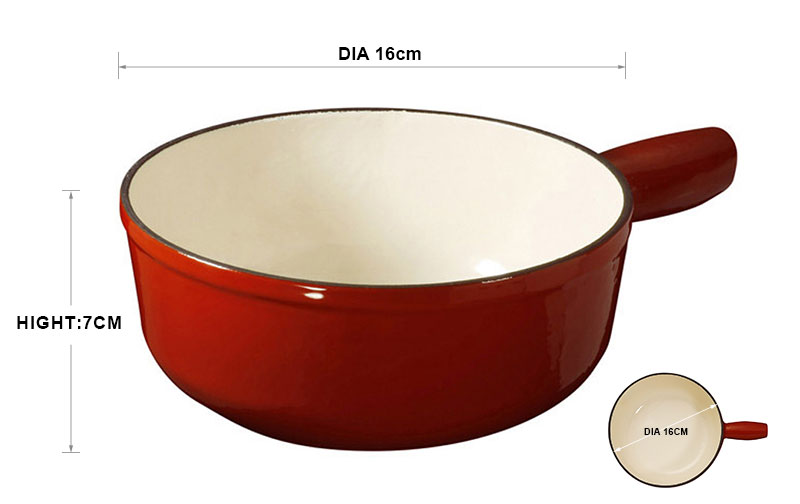 Cast iron Chocolate Fondue Size