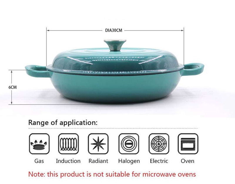 Geovein round enamel cast iron casserole pot Spec details