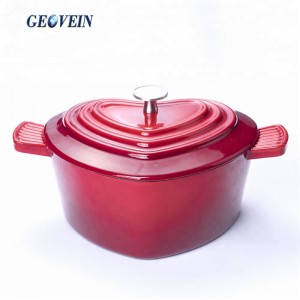 Cast Iron Enamel Heart Shaped Dutch Oven