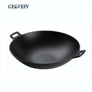 Pre Seasoned cast iorn Flat Bottom Wok