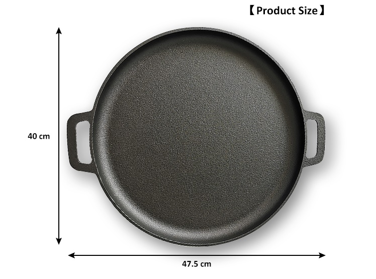 Round Shape Cast Iron Pizza Pan Size