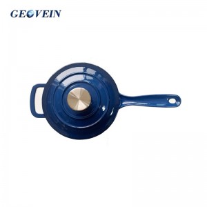 Best selling enameled cast iron round saucepan with long handle