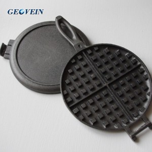 Pre-Seasoned Cast Iron Stovetop 2-Piece Hinged Waffle Maker