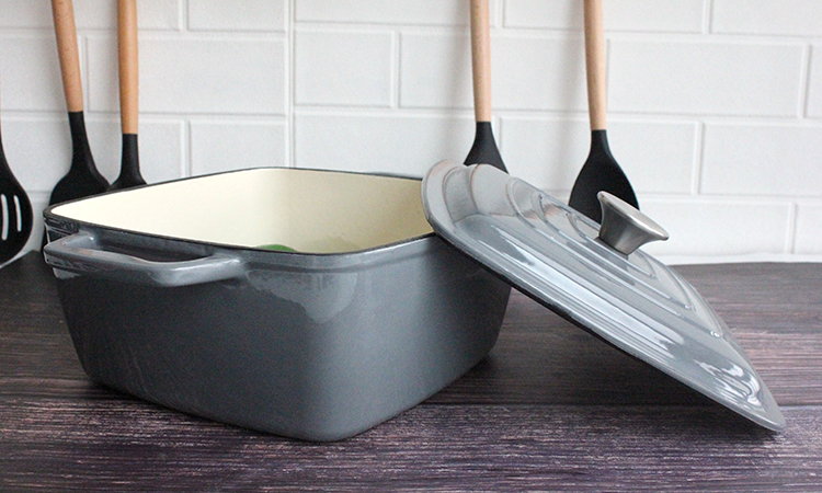 Gray Enameled Cast Iron Dutch Oven